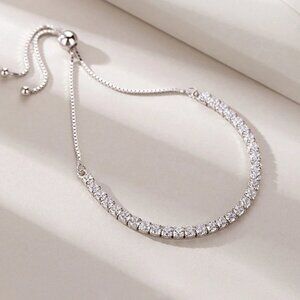 Elegant Crystals Sterling Silver Bracelet